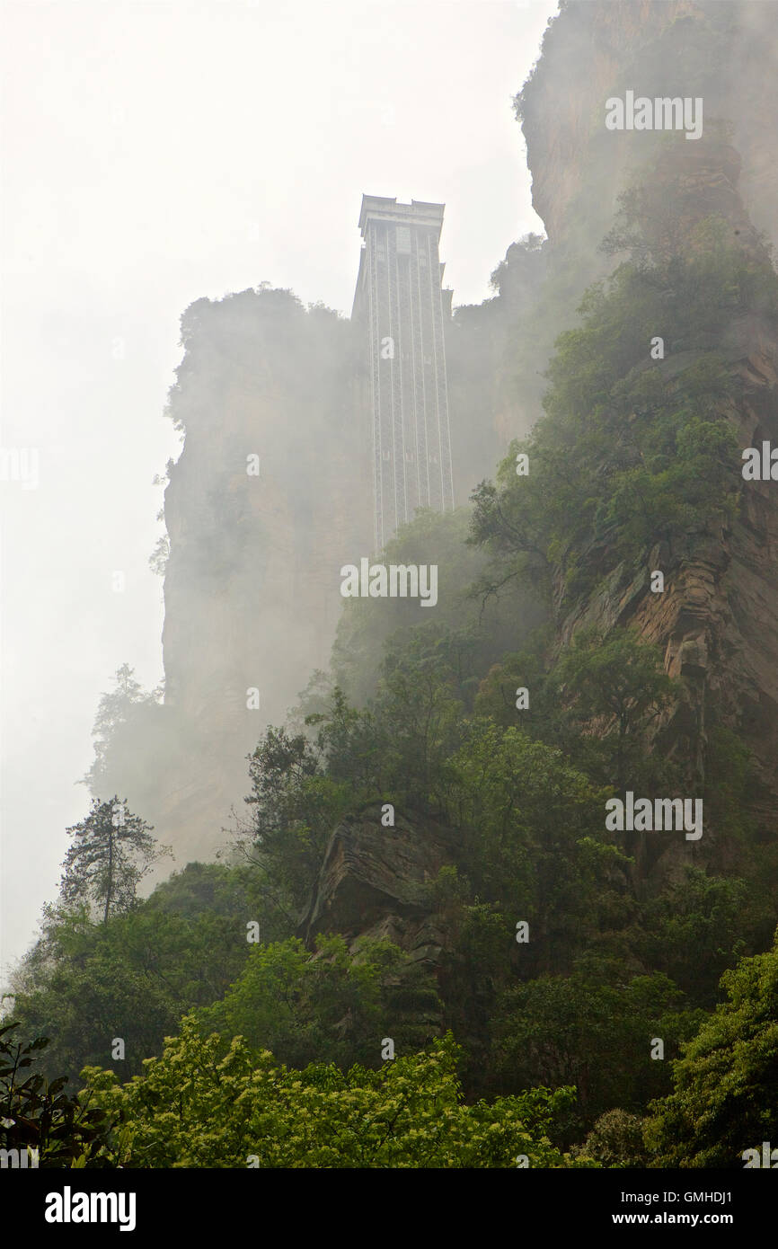 Outdoor-Aufzug in Zhangjiajie National Forest Park, Hunan China Stockfoto