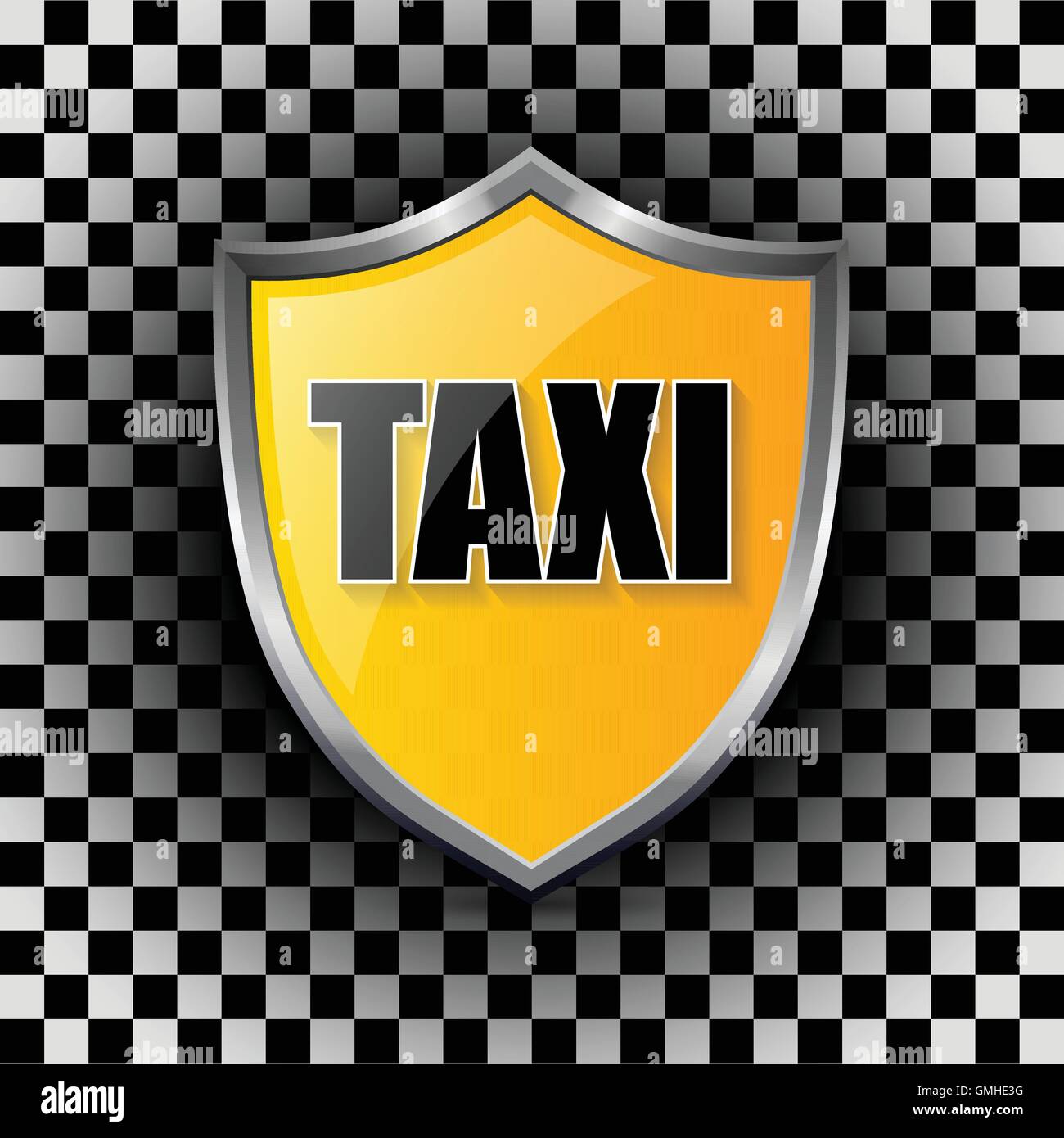 Taxi Schild gelb Stock Vector