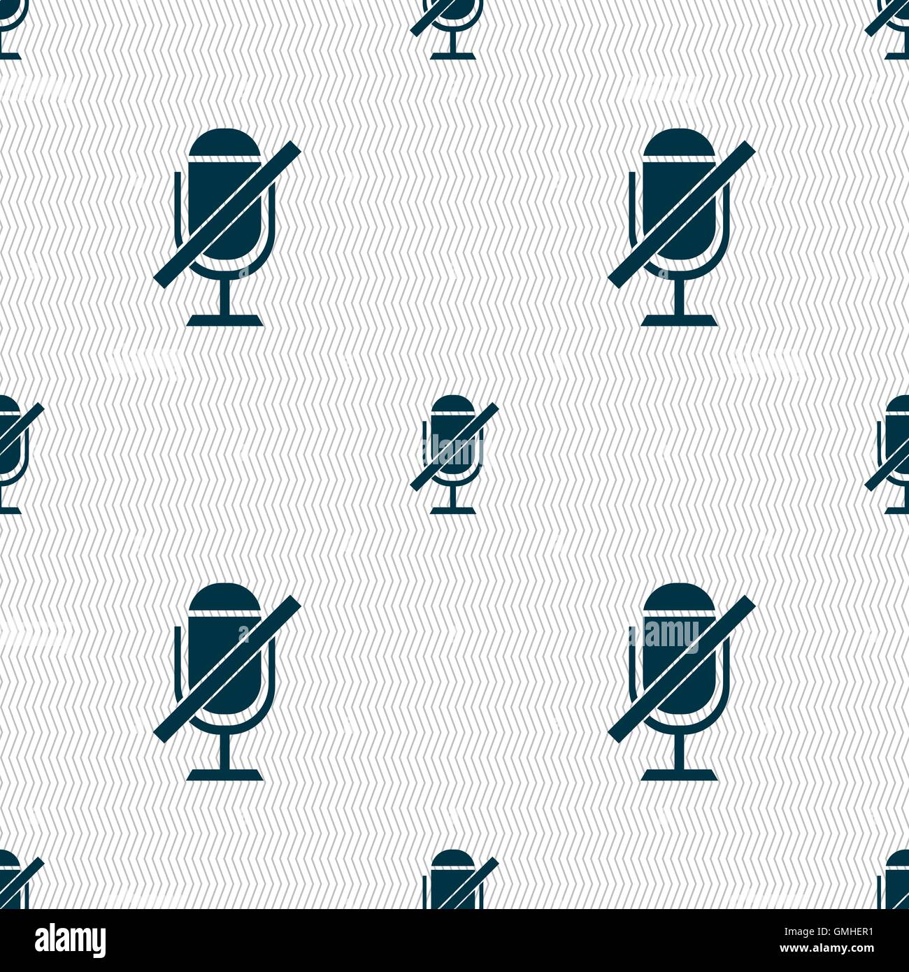 Kein Mikrofon-Schild-Symbol. Lautsprecher-Symbol. Nahtlose abstrakten Hintergrund mit geometrischen Formen. Vektor Stock Vektor