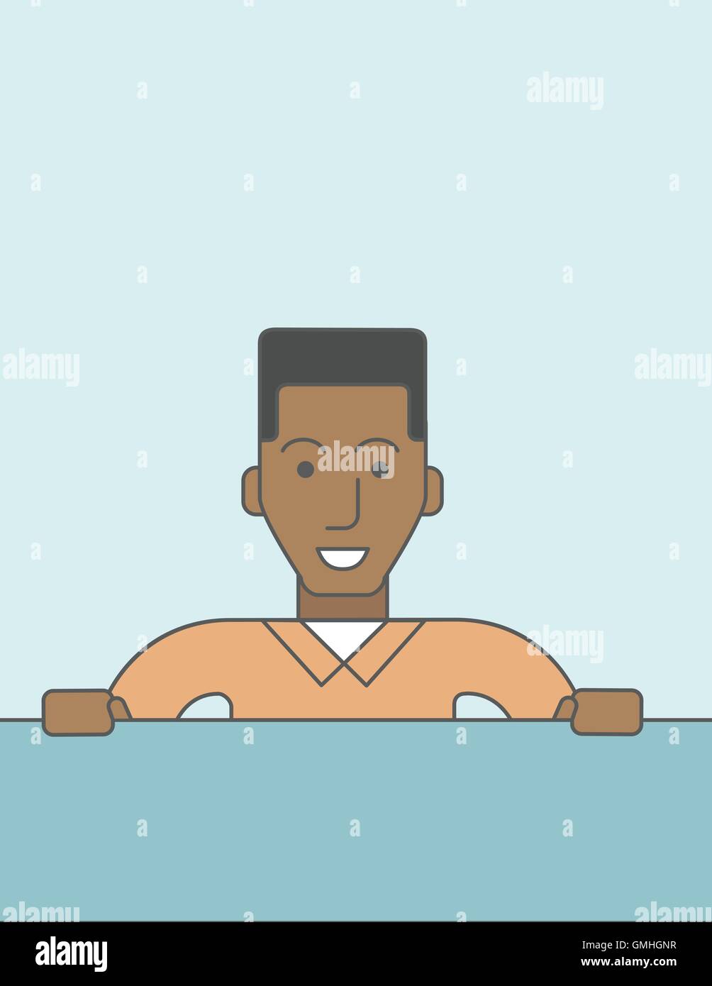 Mann-Betrieb-Banner. Stock Vektor