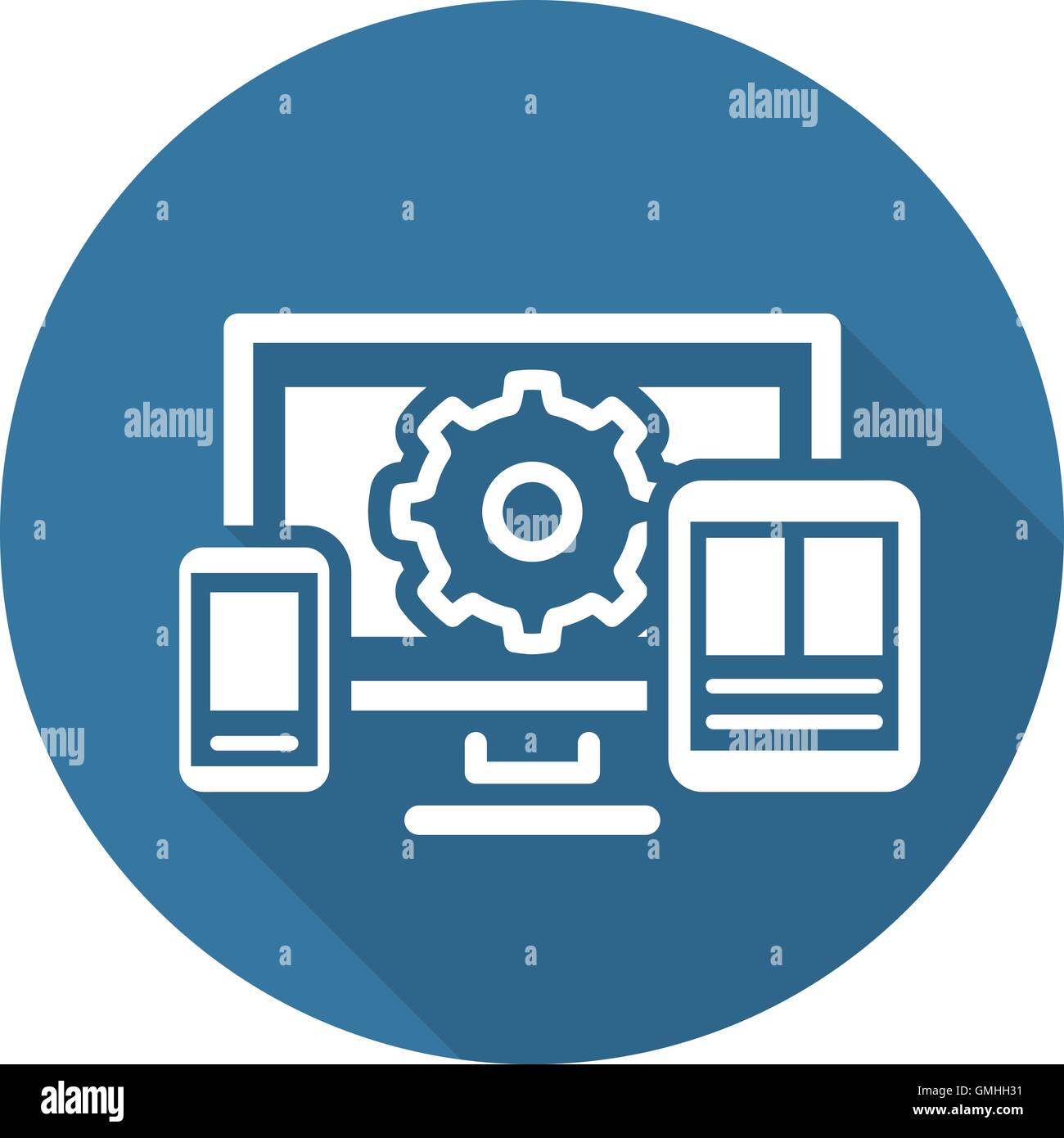 Website-Optimierung-Symbol. Flaches Design. Stock Vektor