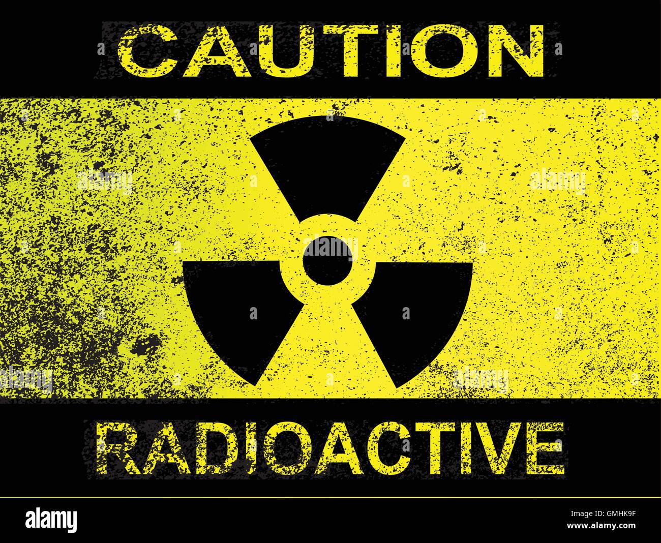 Vorsicht radioaktives Zeichen Stock Vektor
