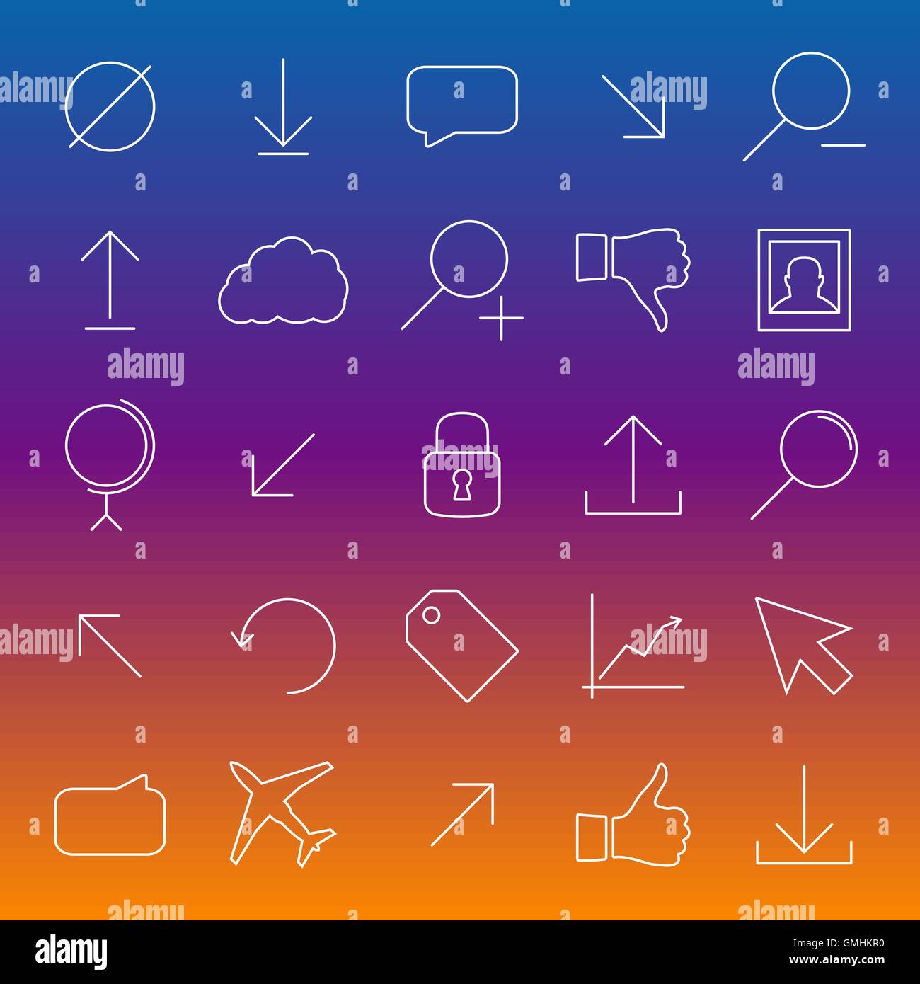 Stellen allgemeine lineare Icons, Vektor-Illustration. Stock Vektor