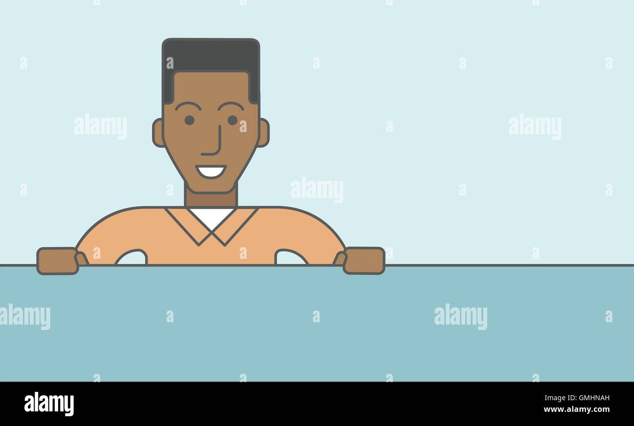 Mann-Betrieb-Banner. Stock Vektor