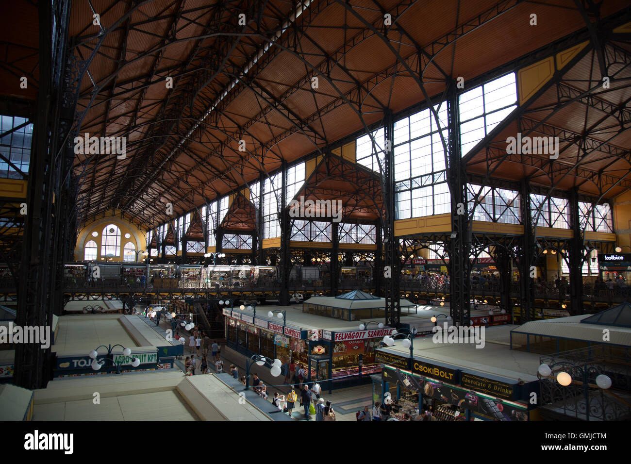 Die große Markthalle, a.k.a. Die zentrale Markthalle oder Nagyvásárcsarnok, Budapest, Ungarn Stockfoto