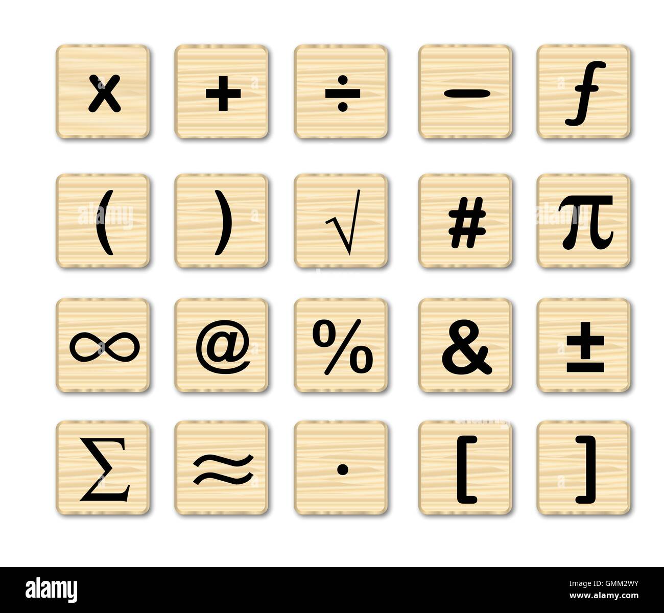 Mathe symbole Ausgeschnittene Stockfotos und -bilder - Alamy