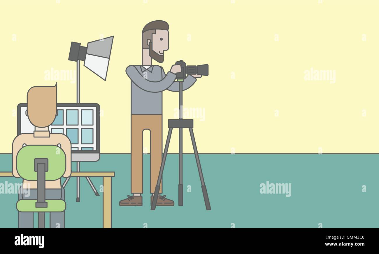 Fotografen im Studio. Stock Vektor