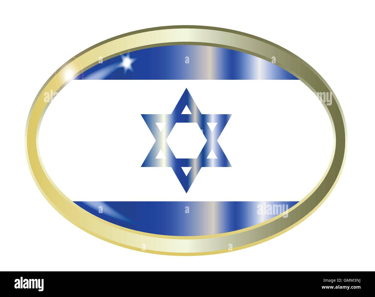 Israel-Flagge ovale Schaltfläche Stock Vektor