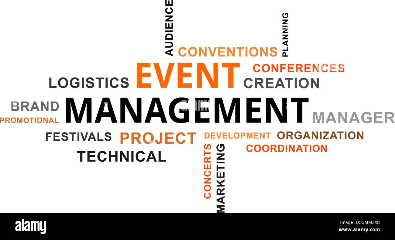 Wortwolke - Event-management Stock Vektor