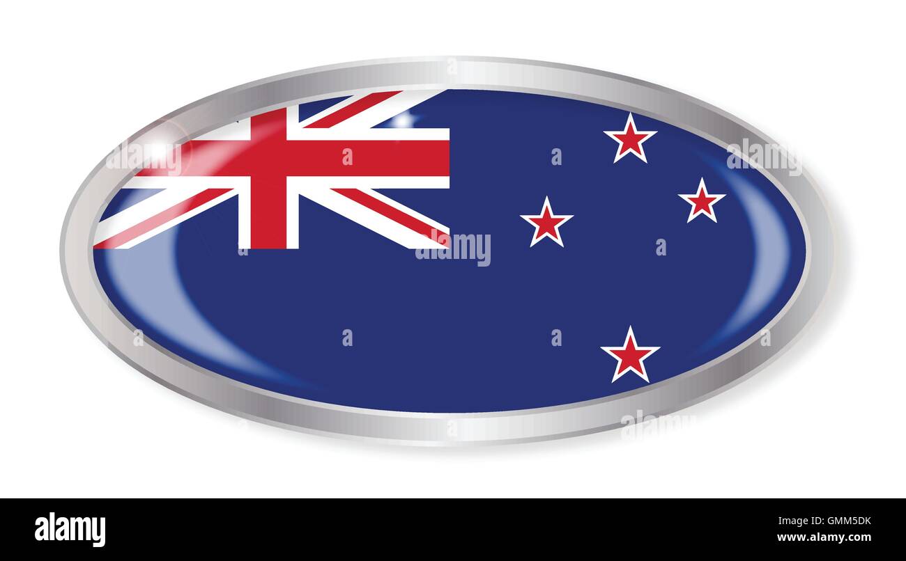 Neuseeland Fahne ovale Schaltfläche " Stock Vektor