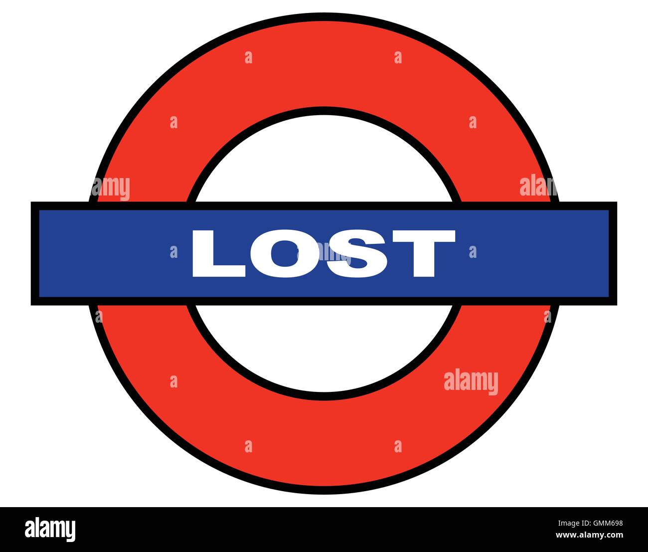 London Underground Spoof Zeichen verloren Stock Vektor