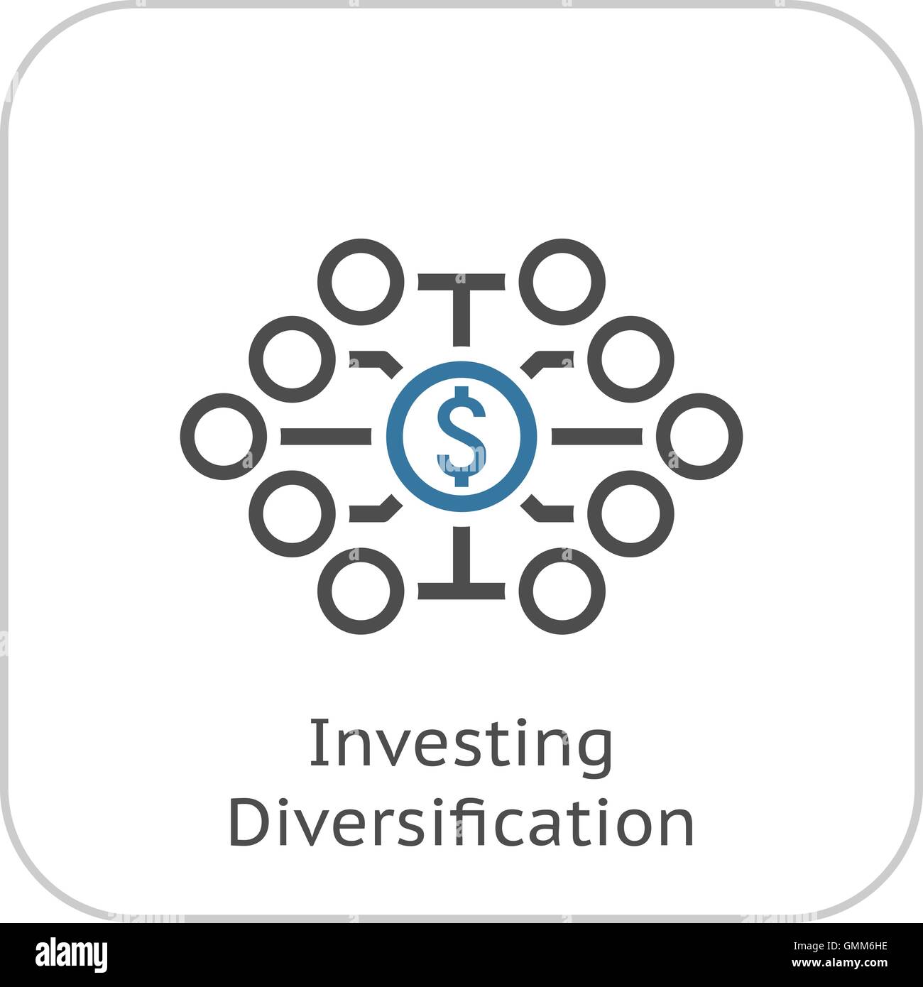 Diversifikation-Symbol zu investieren. Flaches Design. Stock Vektor