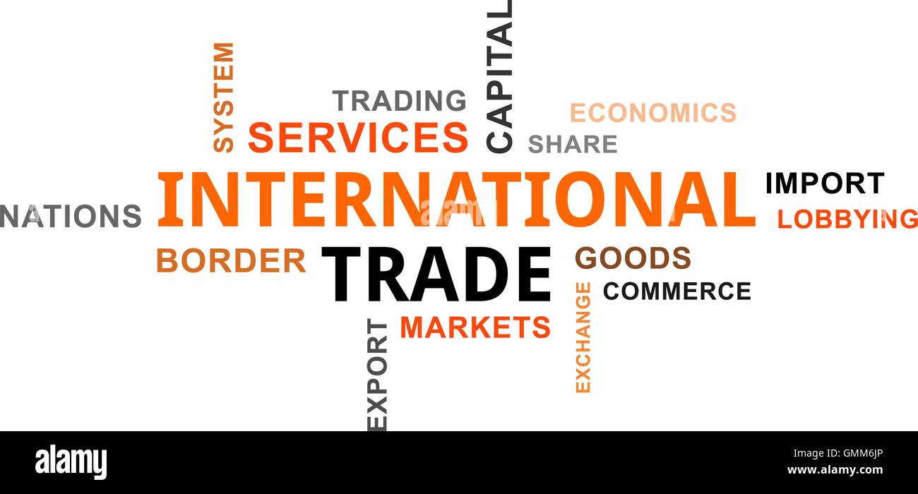 Wortwolke - internationaler Handel Stock Vektor