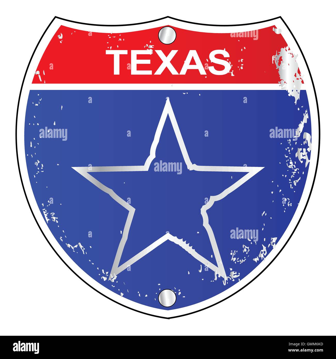 Texas Lone Interstate Sternzeichen Stock Vektor