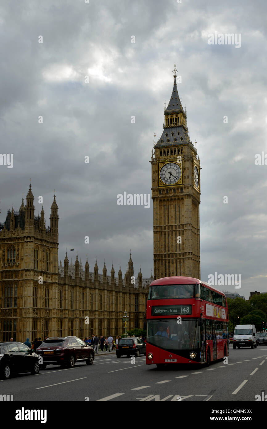 Big Ben und London-Bus Stockfoto