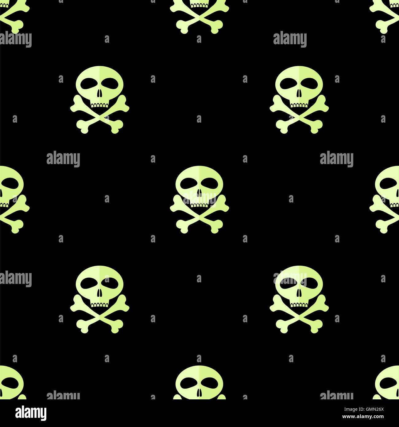 Skull Cross Bones nahtlose Muster Stockfoto