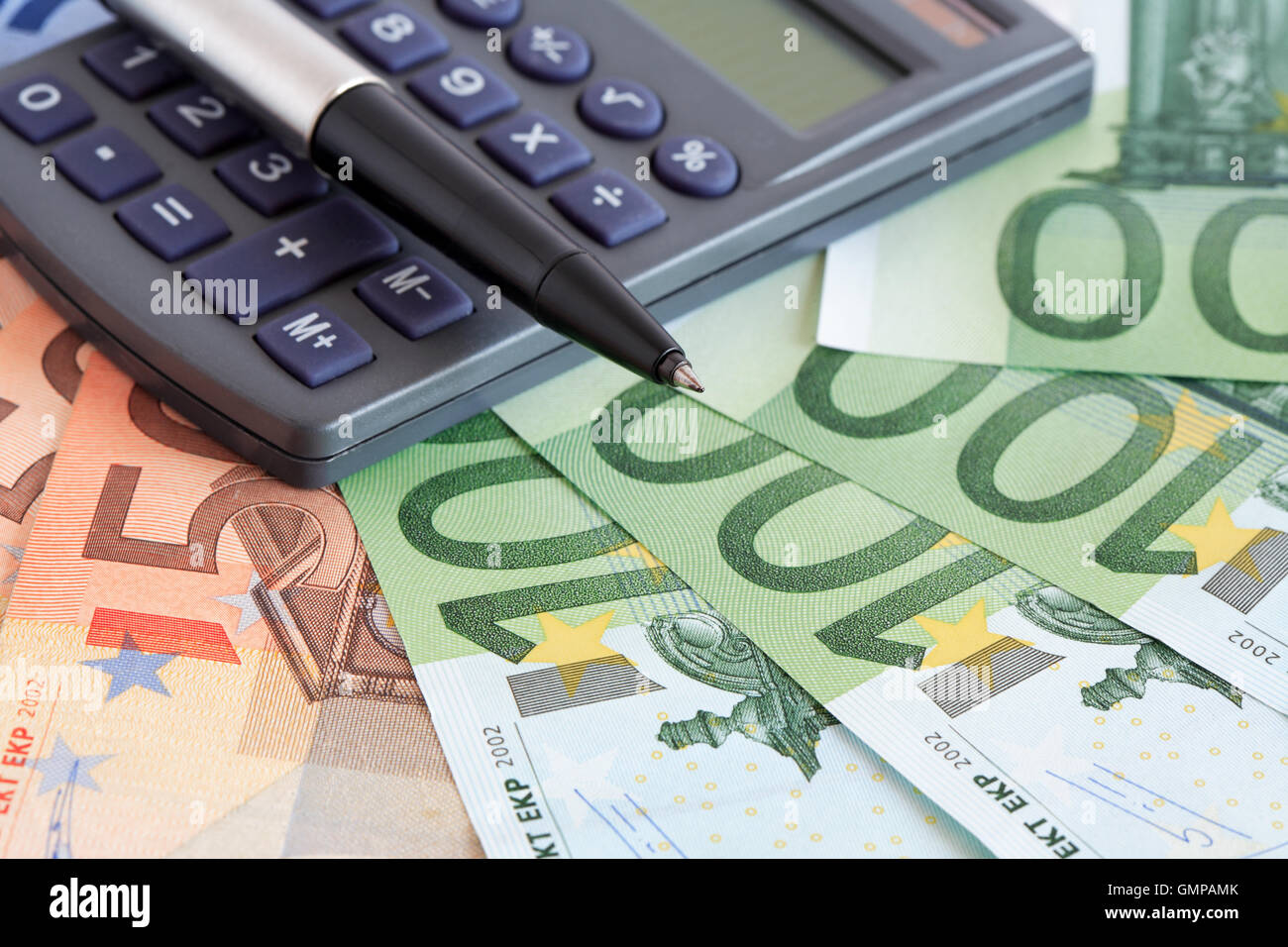 Geld zählen Stockfoto