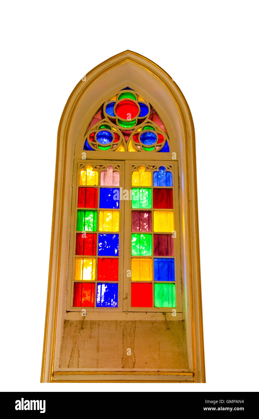 farbige Glasfenster. Stockfoto