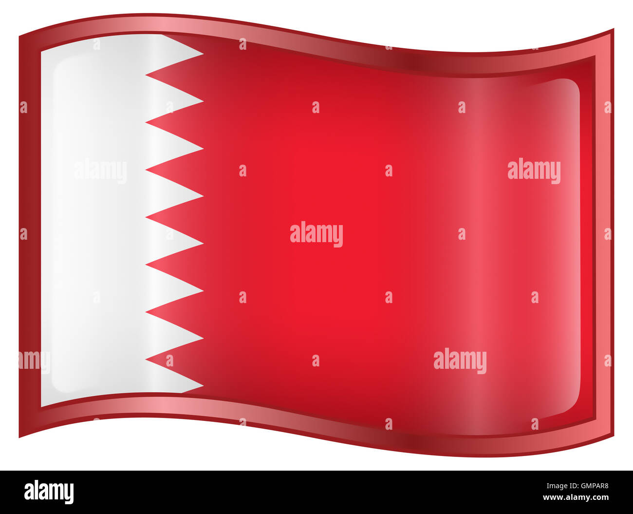 Bahrainische Flaggensymbol. Stockfoto