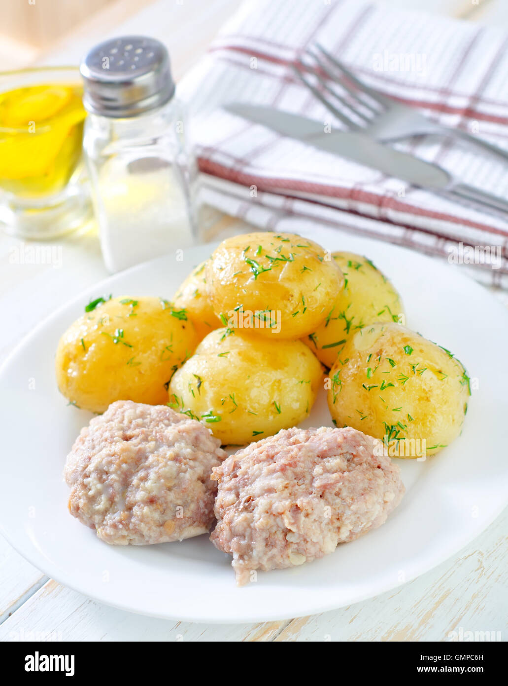 Kartoffel-Schnitzel Stockfoto