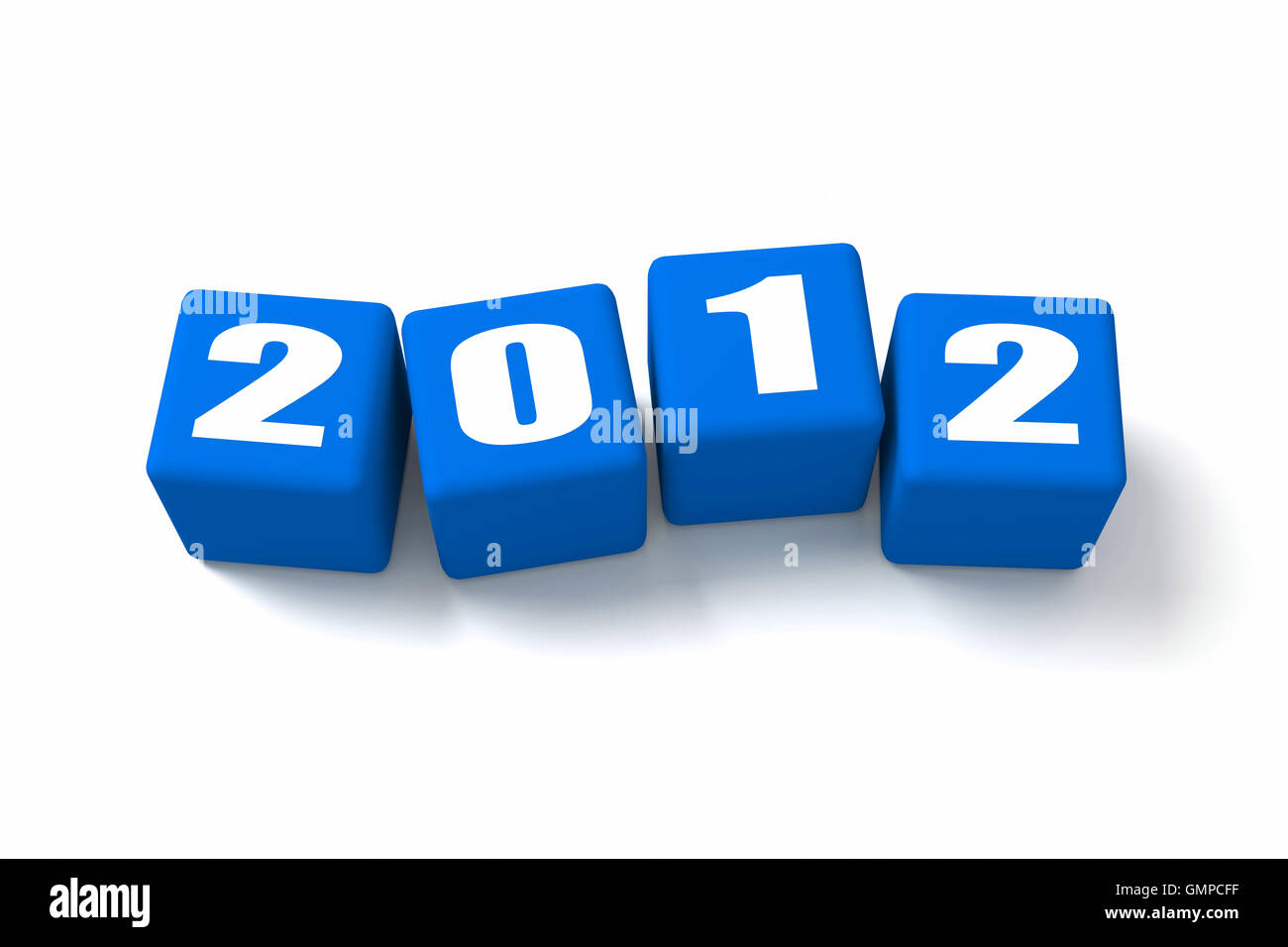 Neujahr 2012 blau Würfel Stockfoto