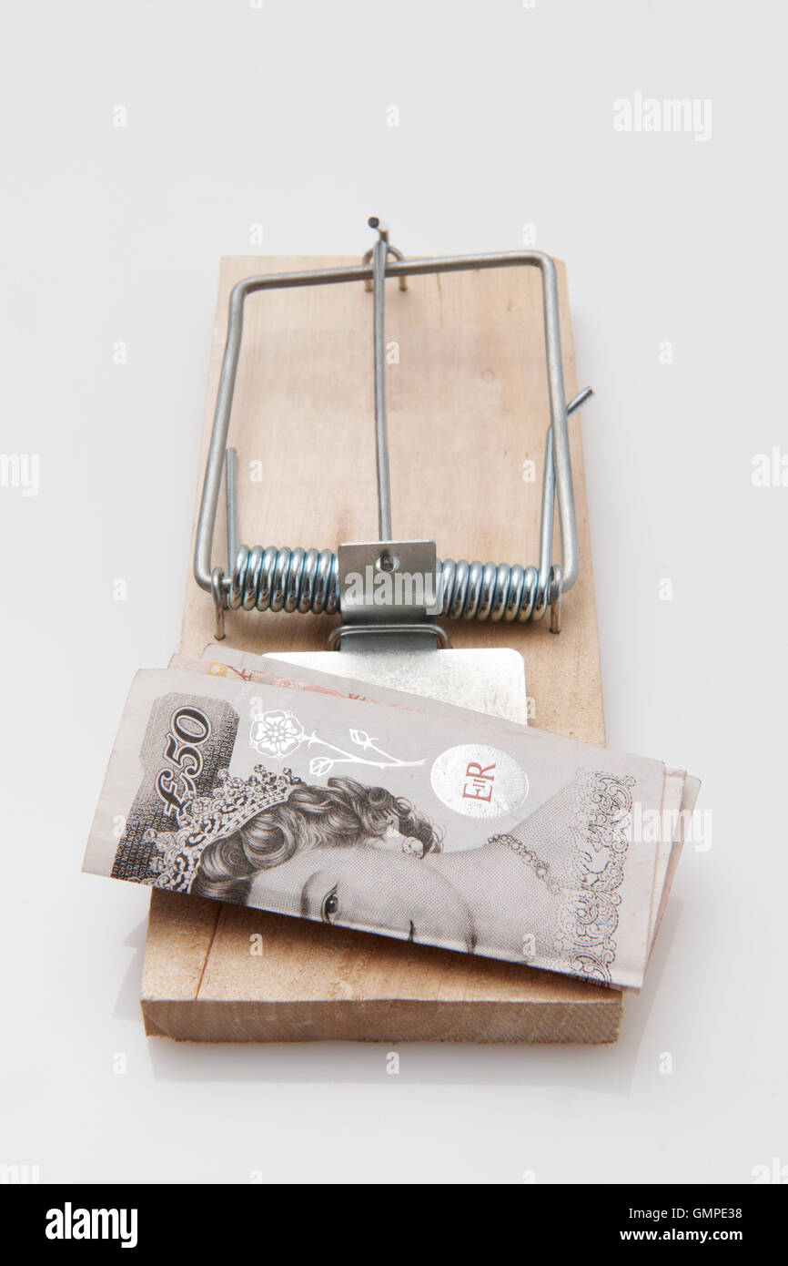 Mouse Trap 50-Pfund-note Stockfoto