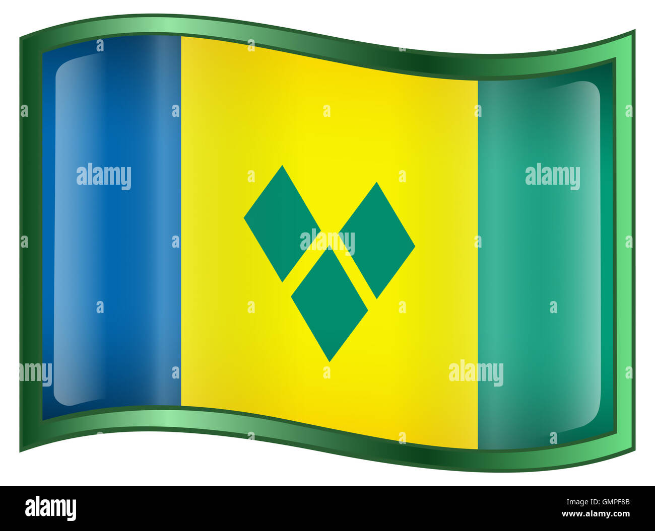 St. Vincent und die Grenadinen-Flaggen-Symbol. Stockfoto