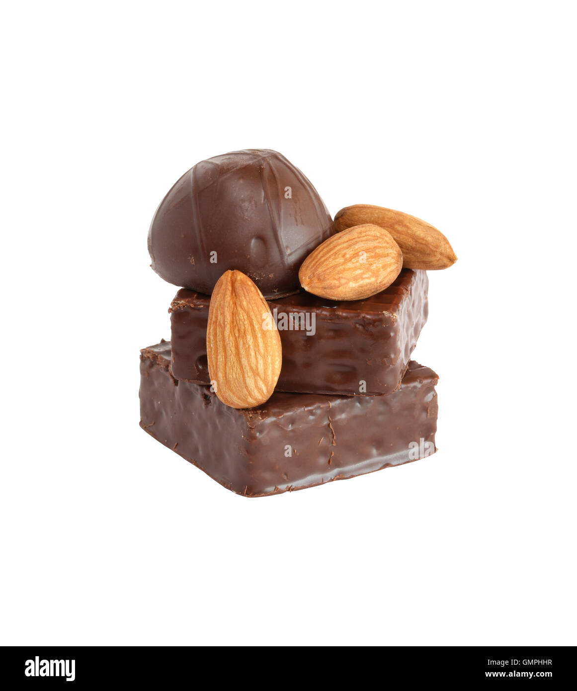 Schokolade und Nüssen Stockfoto