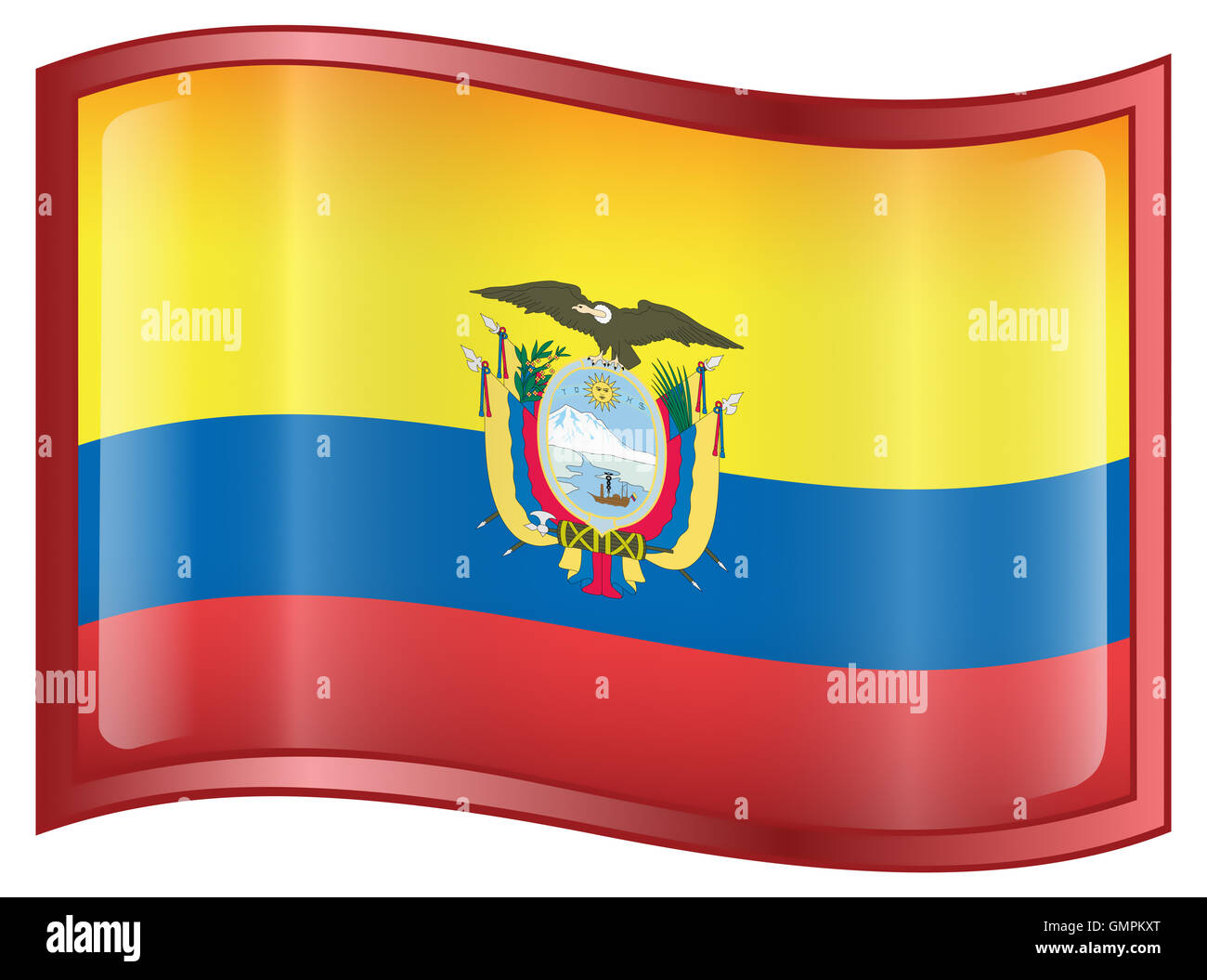 Ecuadorianische Flaggensymbol. Stockfoto