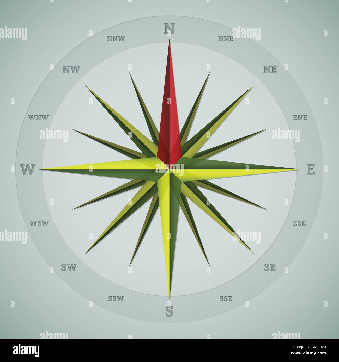 Cool 16 Punkt Kompass design Stock Vektor