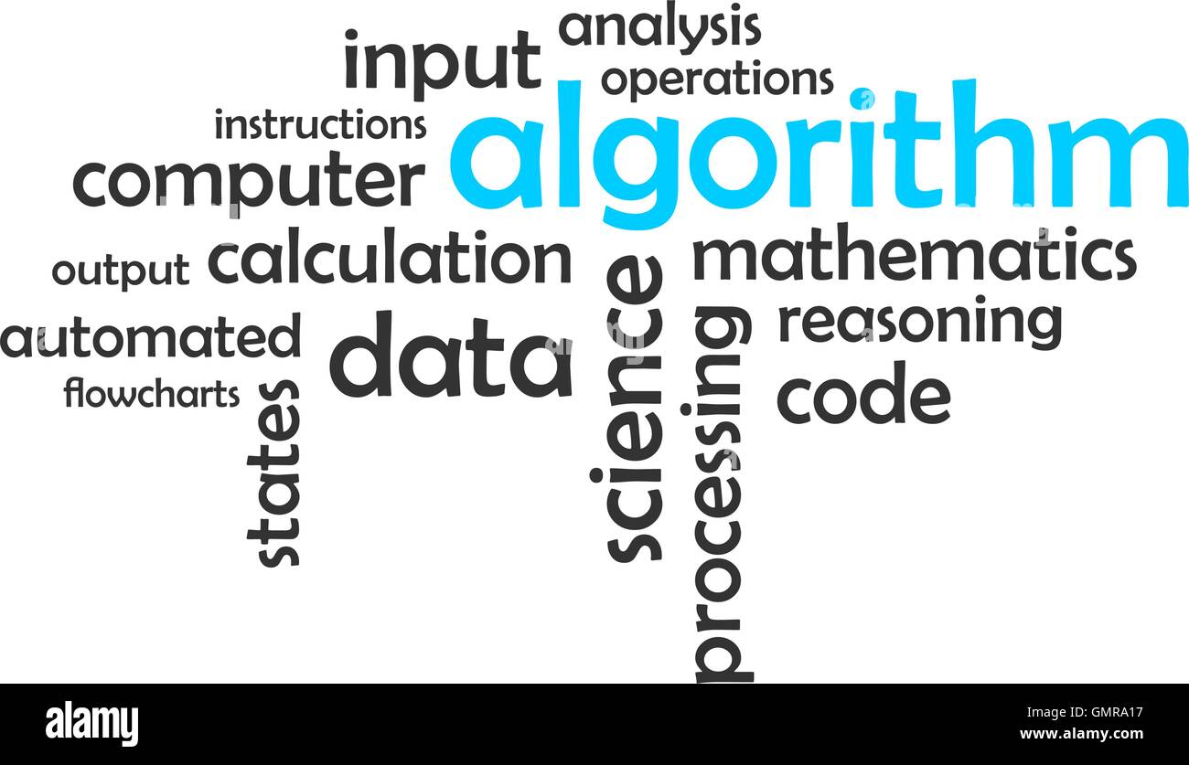 Schlagwortwolke - Algorithmus Stock Vektor