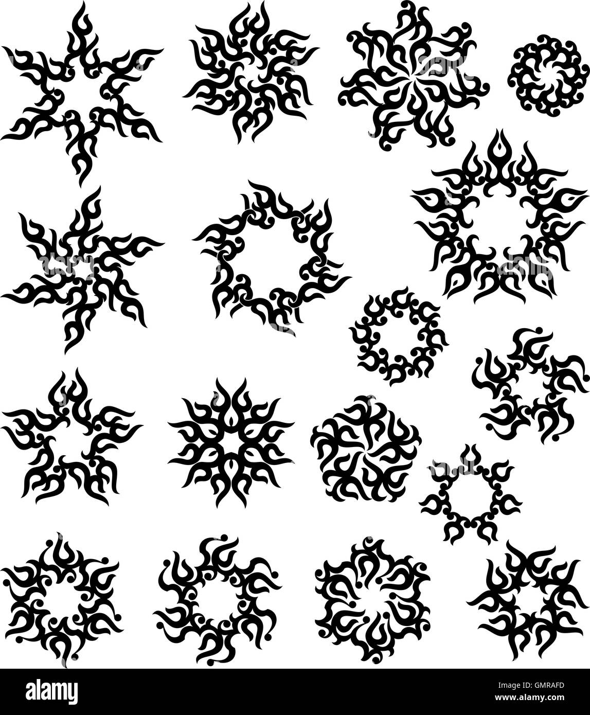 Tattoo Sonne, Flame Tribal-Design Stock Vektor