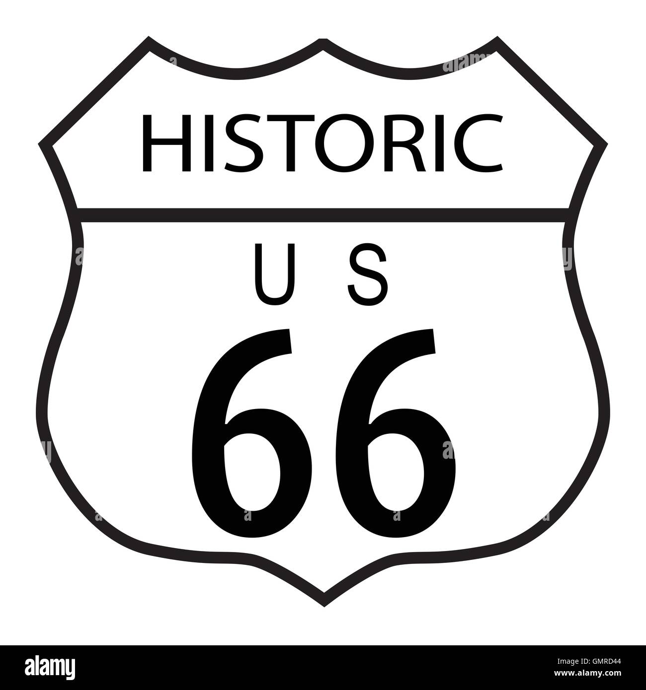 Route 66 historische Stock Vektor