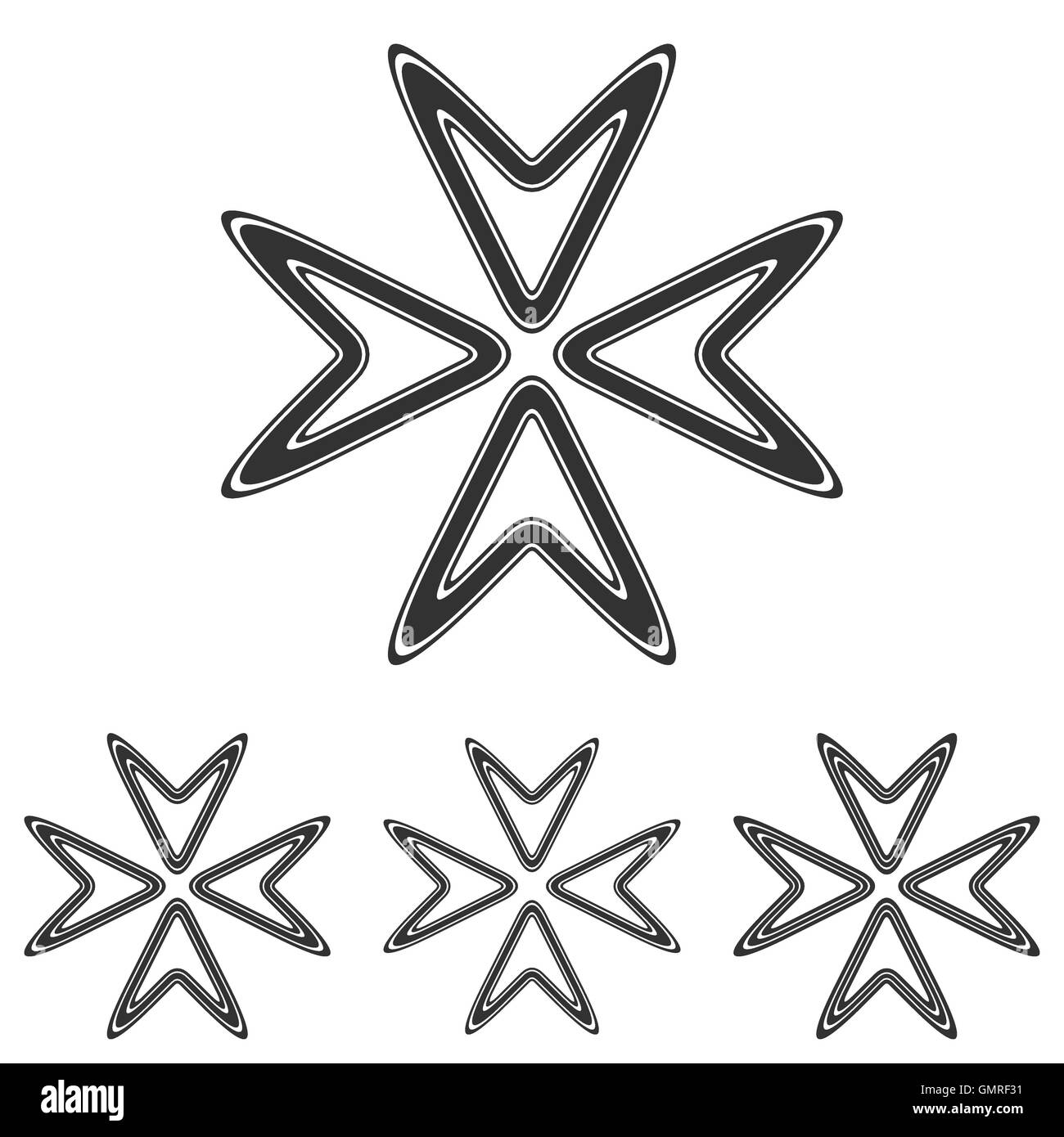 Schwarze Linie Pfeil Logo Design Sets Stock Vektor