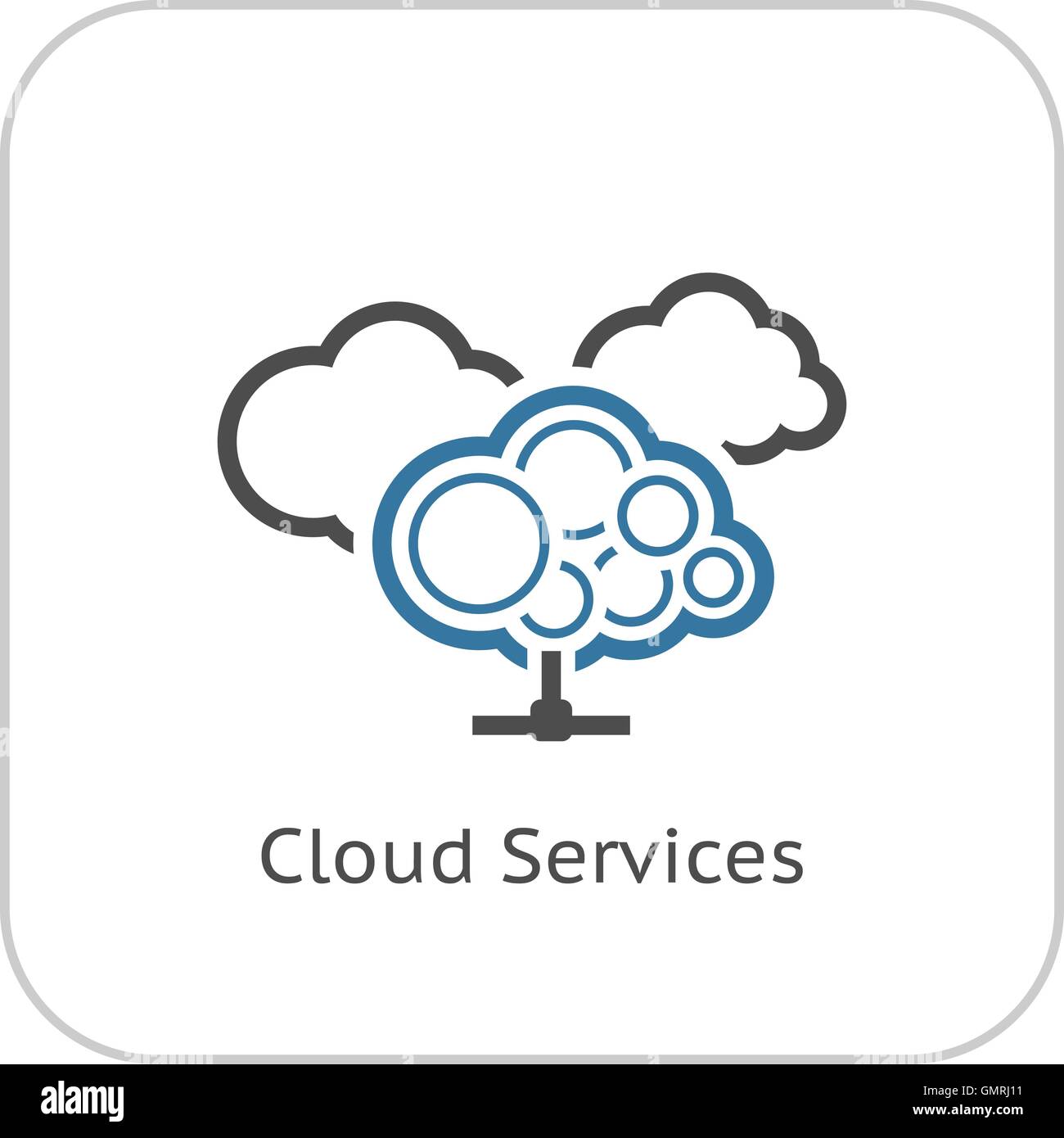 Cloud Services-Symbol. Flaches Design. Stock Vektor