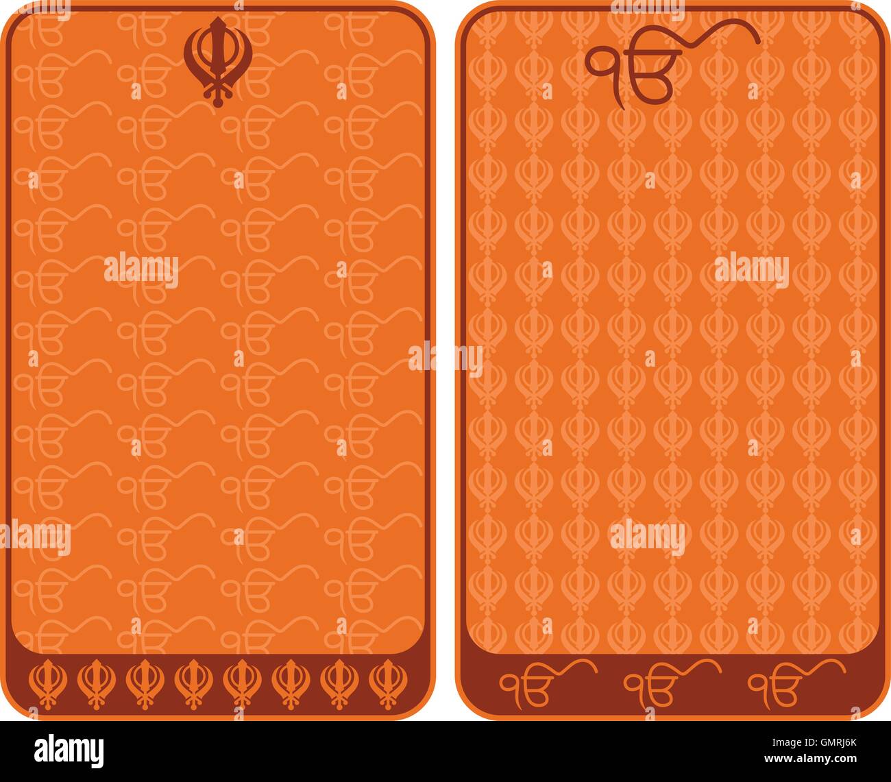 EK Onkar, Khanda das Heilige Motiv Stock Vektor