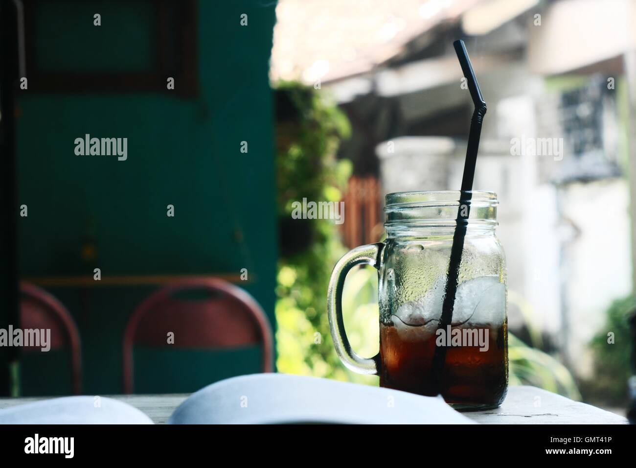 Kalte Limonade im Glas Stockfoto