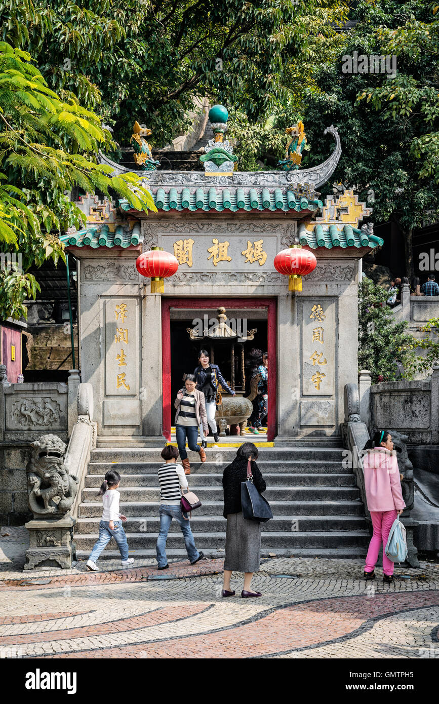 berühmte Wahrzeichen der a-Ma Ama chinesischen Tempel Eingangstür in Macao macau Stockfoto