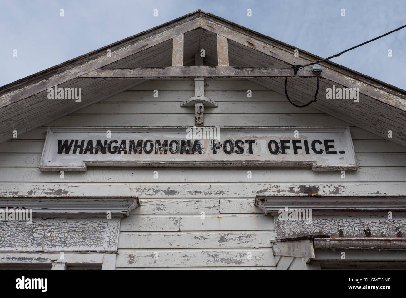 Whangamomona Postamt Taranaki, Nordinsel, Neuseeland. Stockfoto