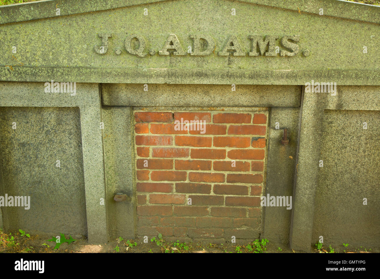 Original John Quincy Adams Grab, Hancock Cemetery in Quincy, Massachusetts Stockfoto