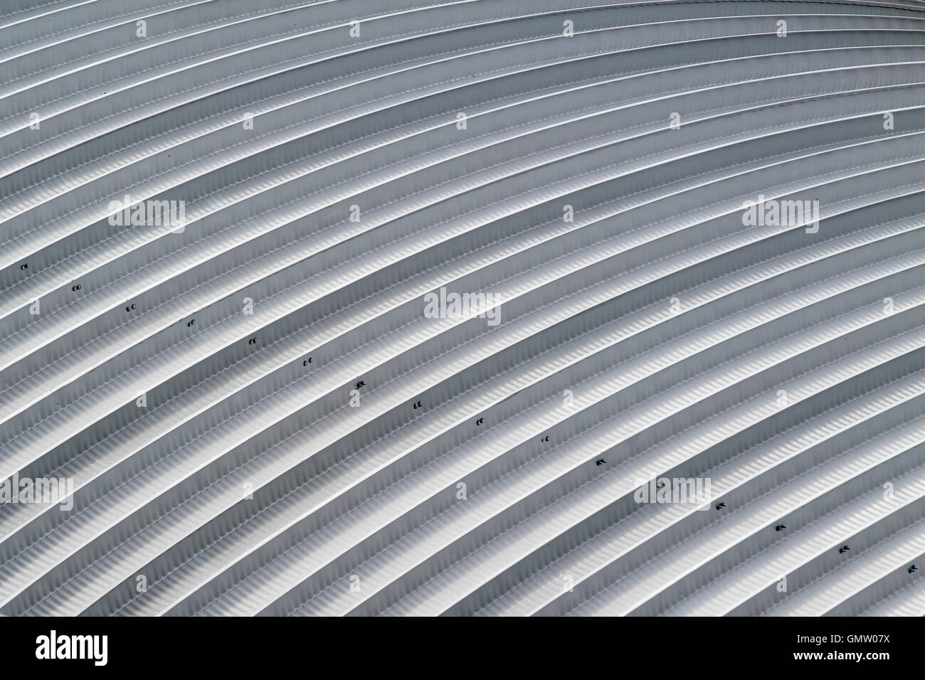 Kurve Blatt Aluminiumdach, Fabrikdach Stahl Stockfoto
