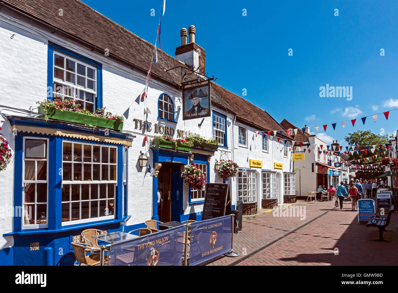 Das Lord Nelson Pub in High Street Hythe Southampton England Stockfoto