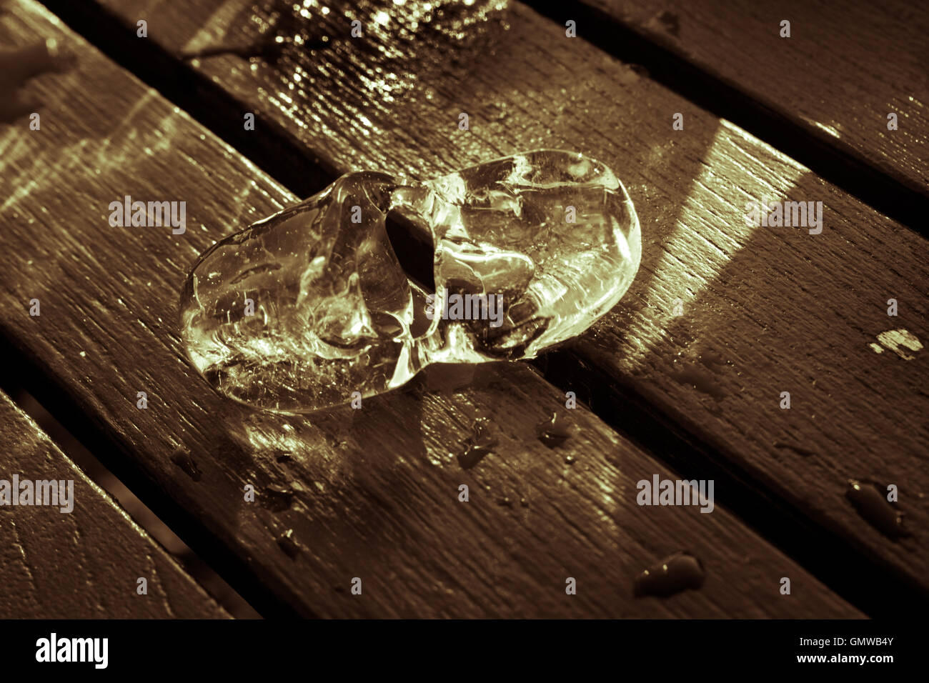 Eis auf dem deck Stockfoto