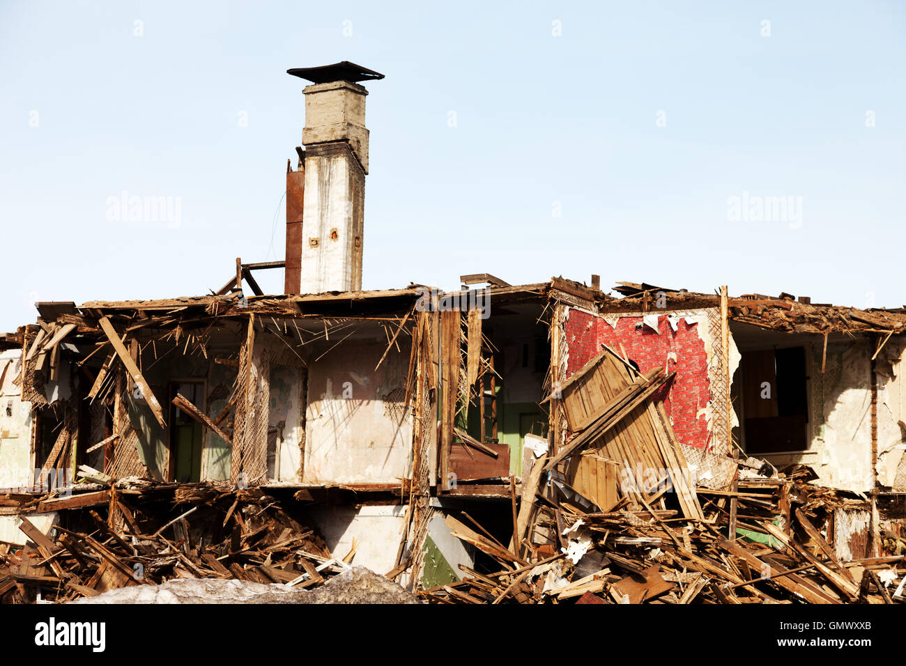 Katastrophe zerstörten Haus Stockfoto