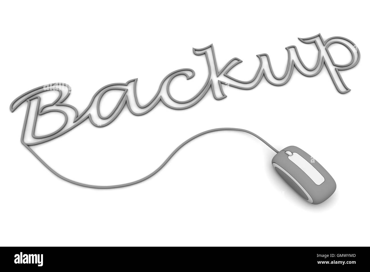 Durchsuchen Sie die grauen Backup-Kabel Stockfoto