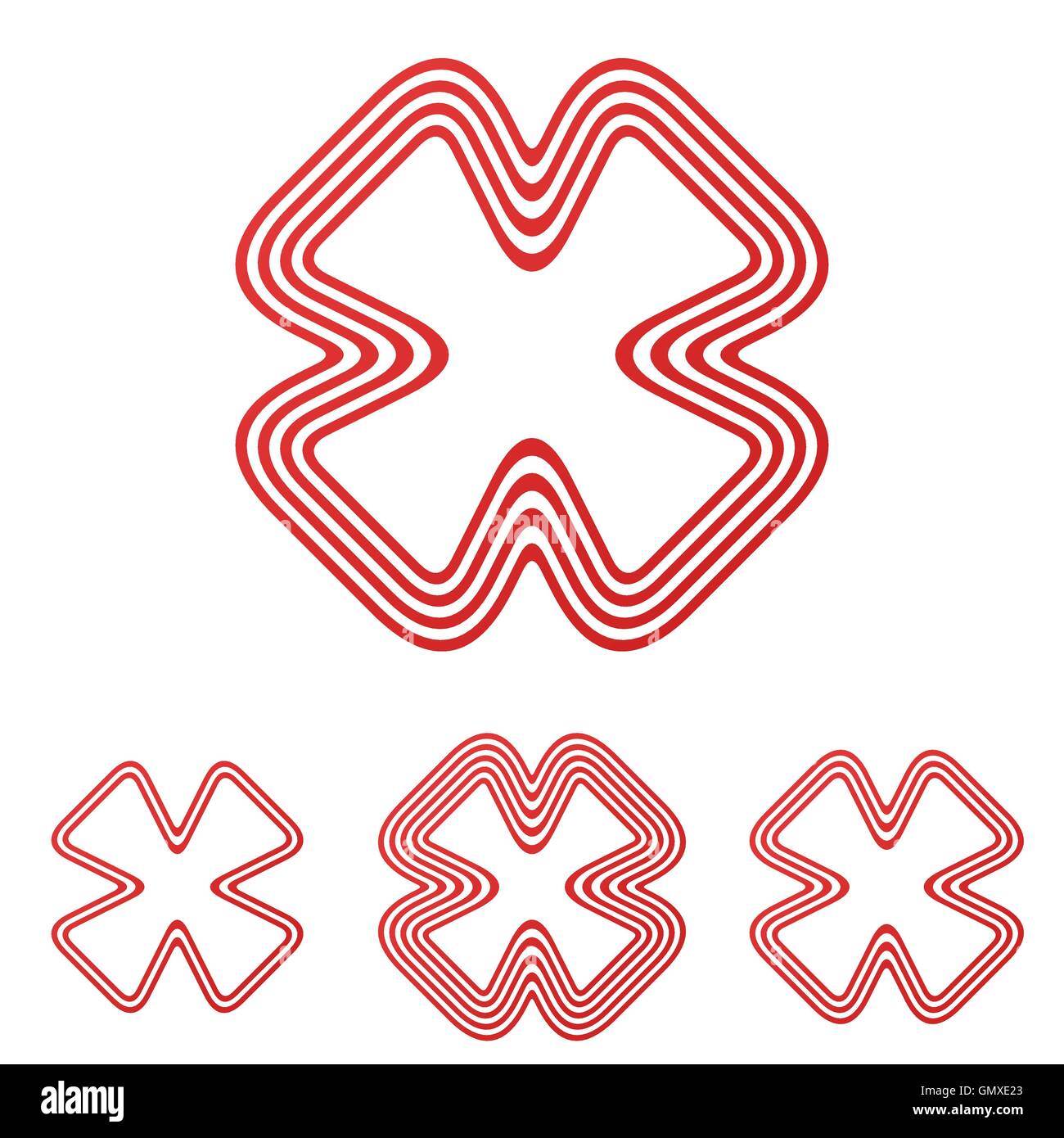 Rote Linie Marke Logo Design Sets Stock Vektor