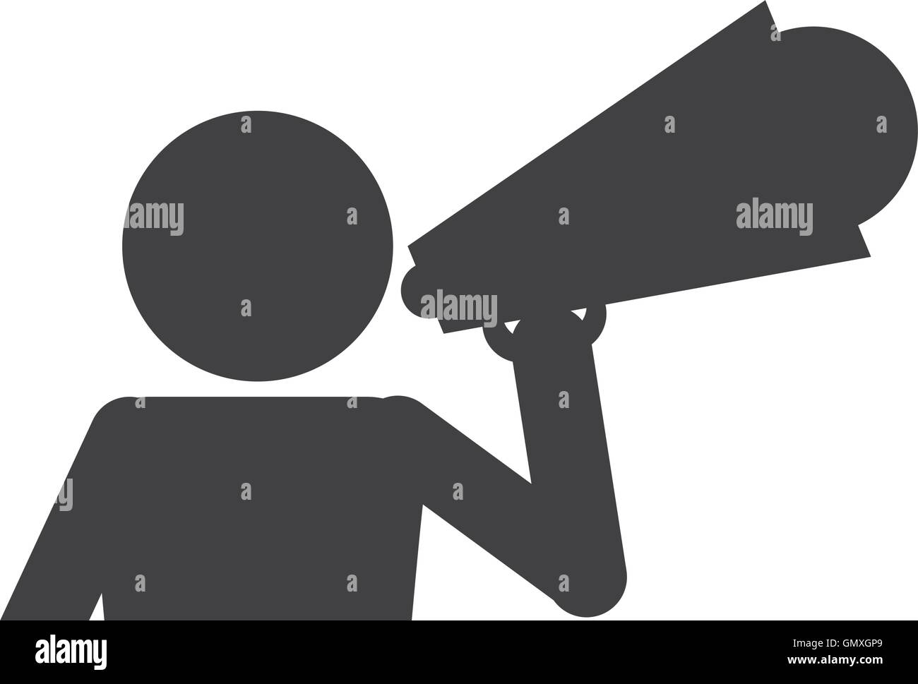 Mann mit Megaphon Piktogramm Symbol Alamy