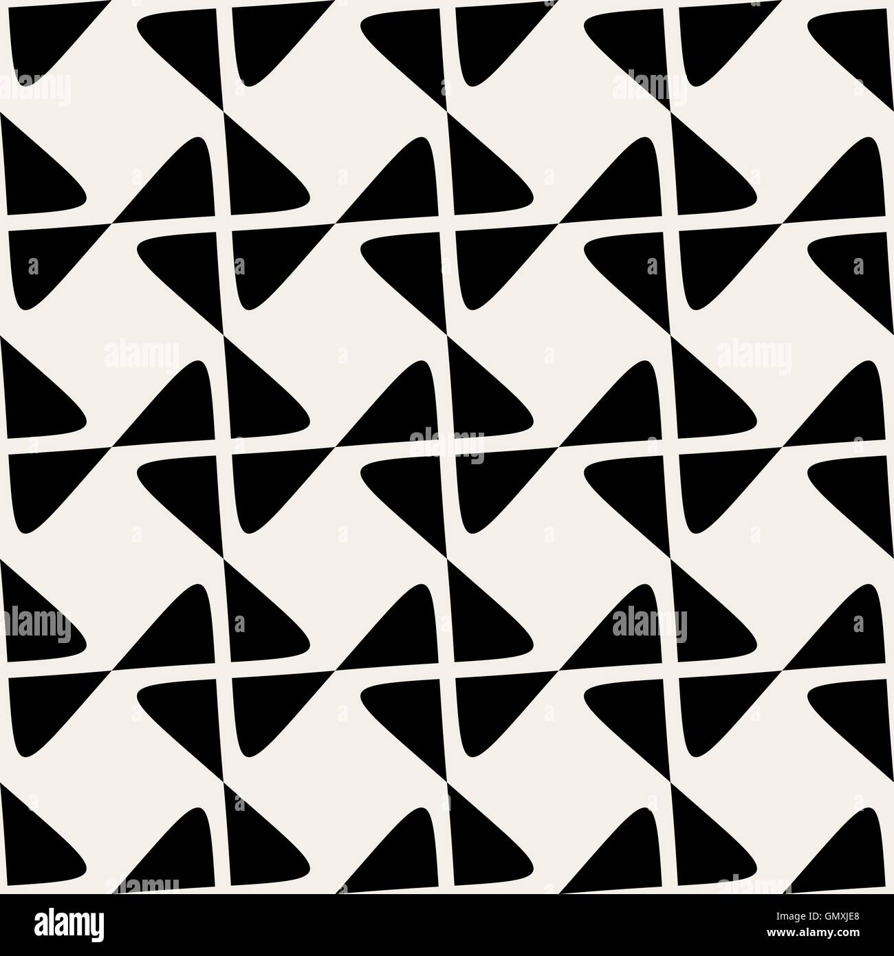 Nahtlose schwarze weiße geometrischen Rhombus Linie Checker Vektormuster Stock Vektor