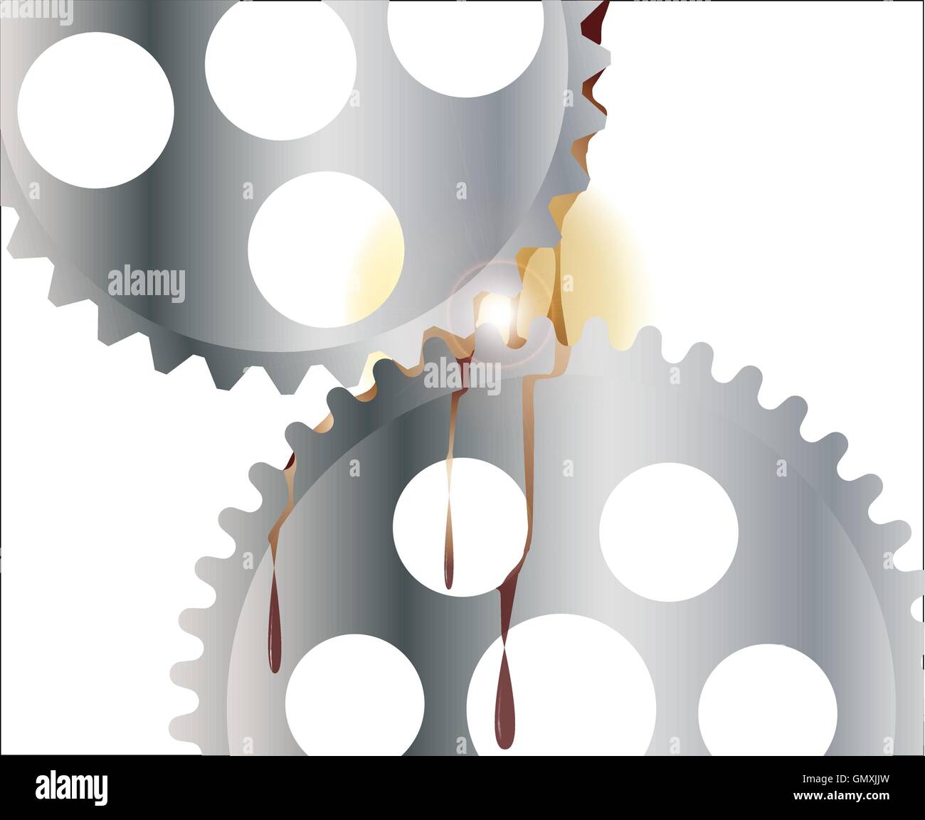 Geölte Zahnräder Stock Vektor