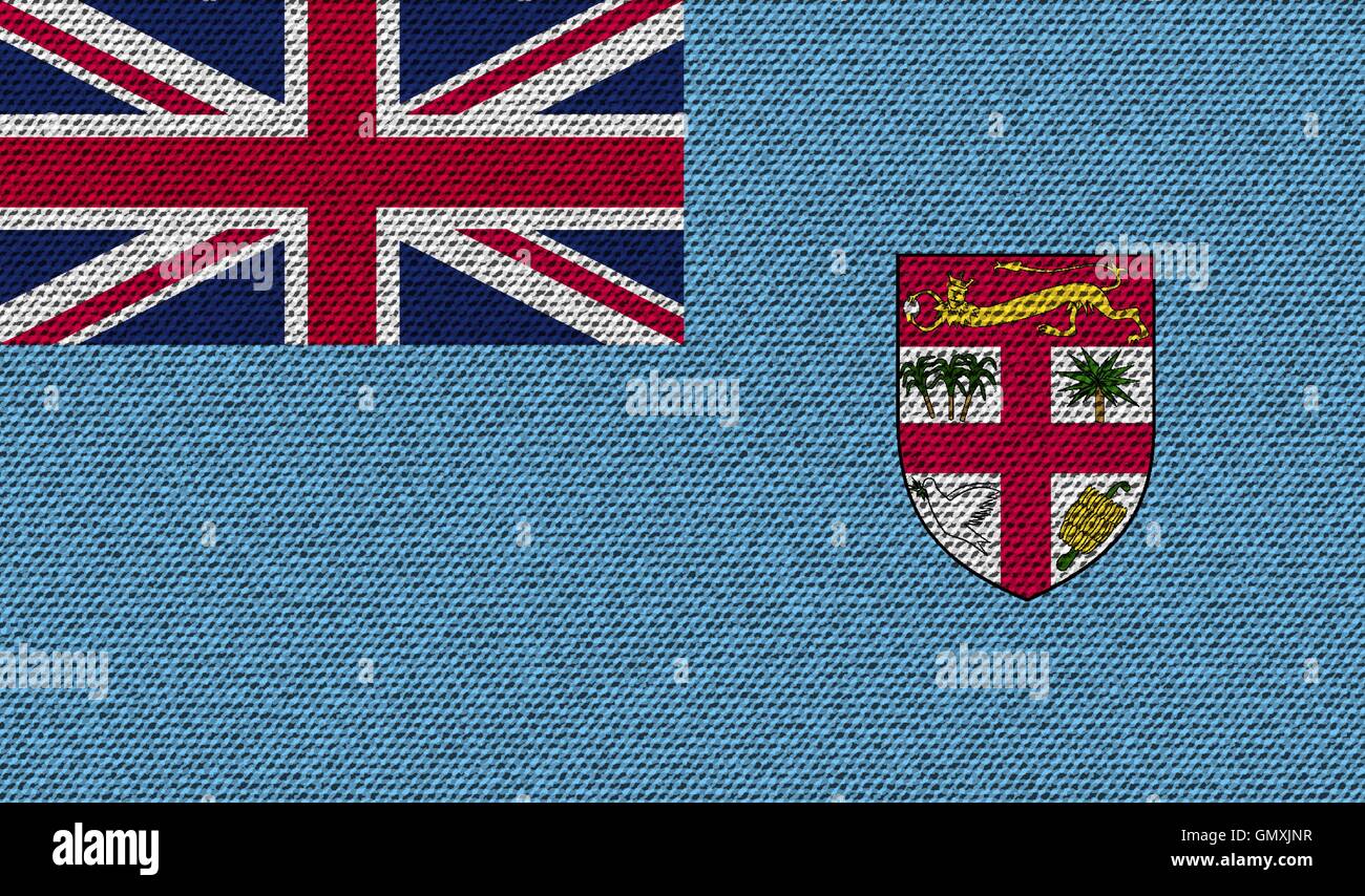 Flaggen Fidschi auf Denim Textur. Vektor Stock Vektor